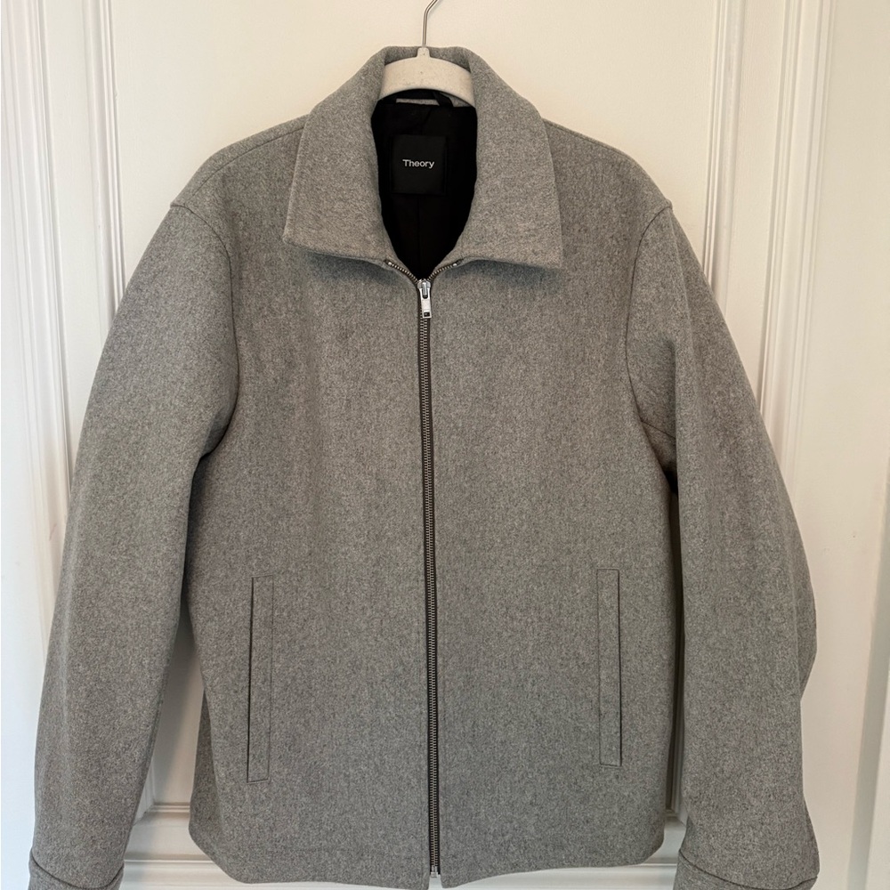 Theory Men's Gray Wool Zip Jacket